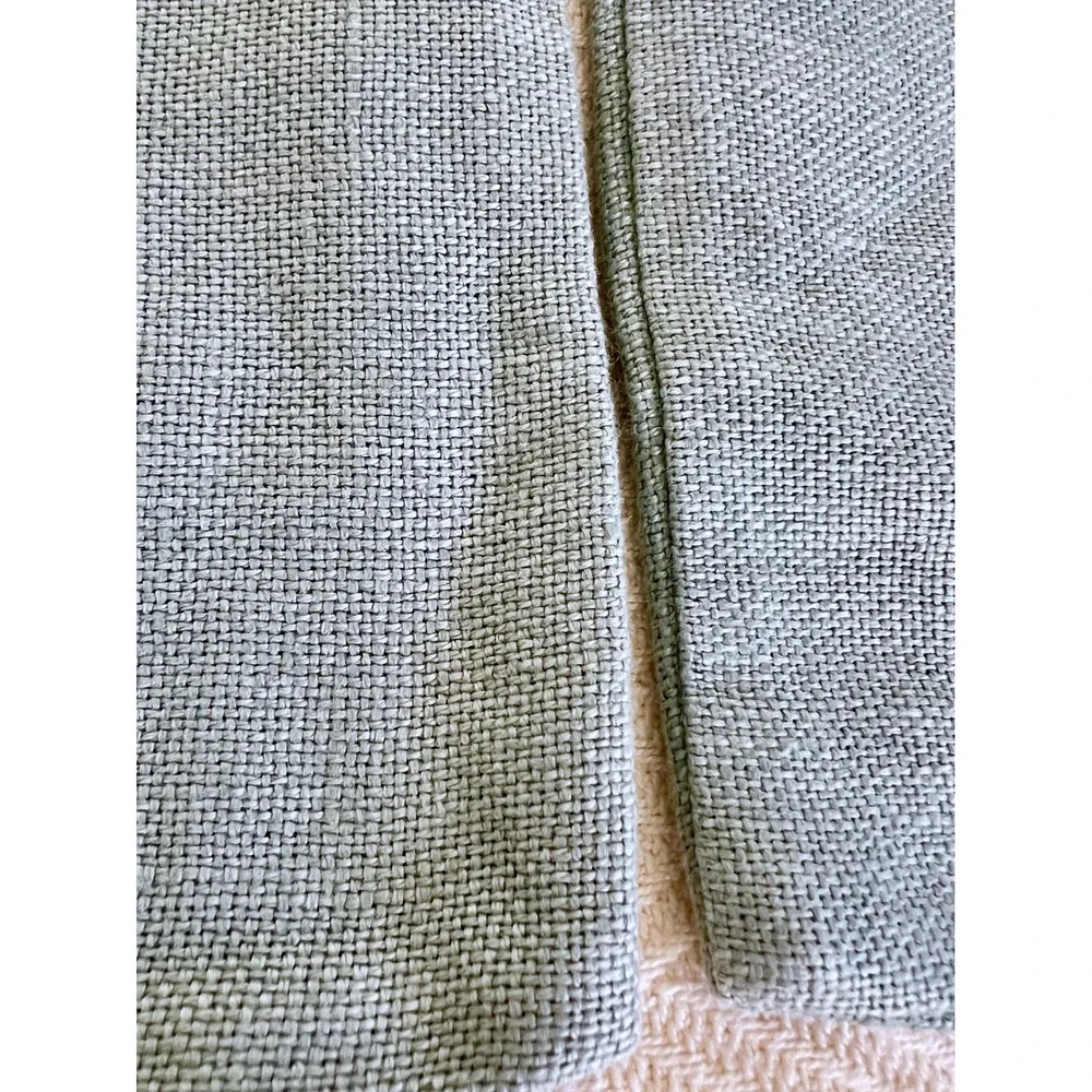 Pottery Barn 100% Linen Pillow Covers Pair Light Blue Gray Button 19x17 22780